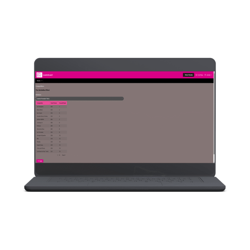 Fit Sport Pro Live Leaderboard